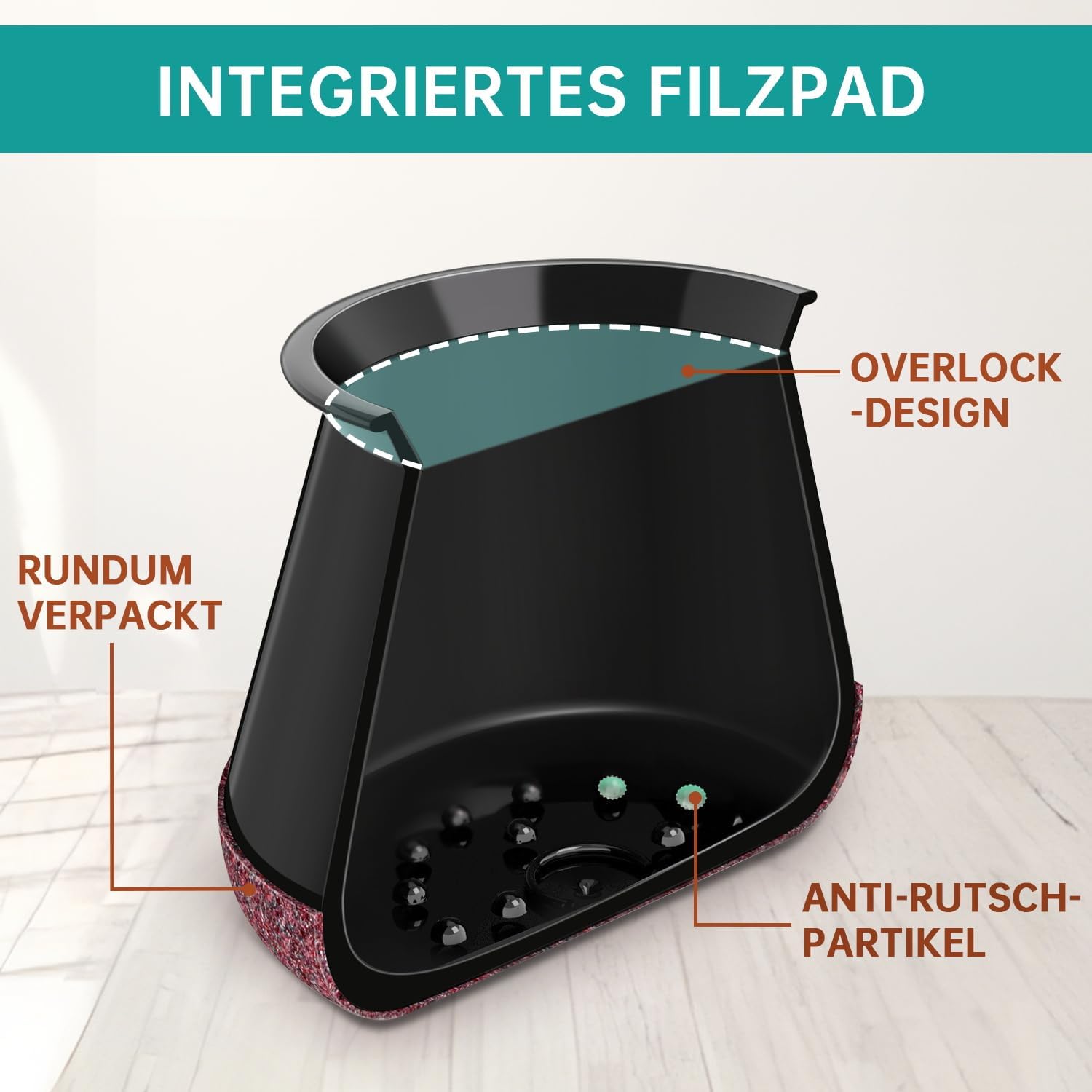 Detalle de 32 Gommini per Sedie Rotonde in Feltro con Silicone, Protezioni per Piedi Sedie con Diametro 14–20 mm