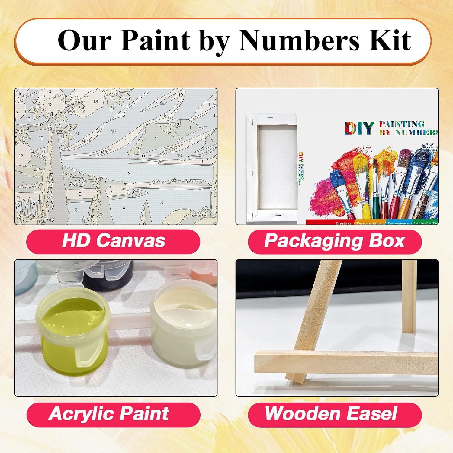 Detalle 2 de SparkGlow Paint by Number Kit 8×12 Inch