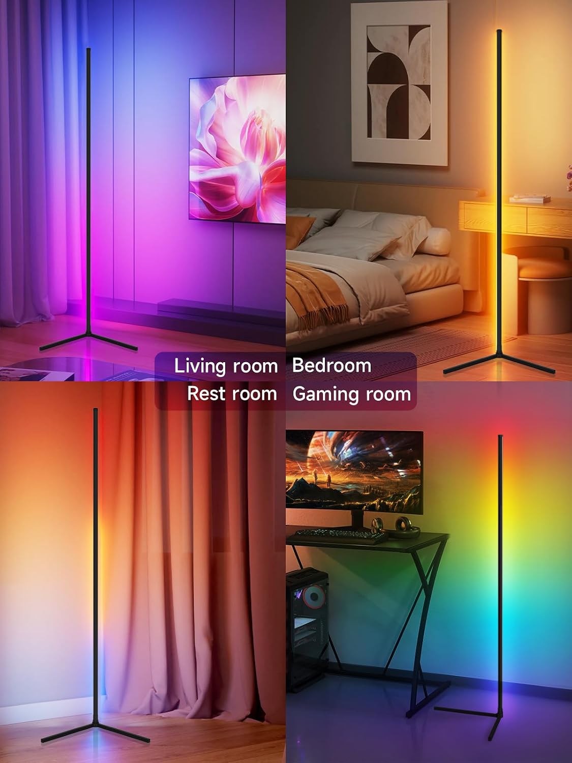 Thumbnail 5 de GIPOYENT Corner Floor Lamp 16 million colours