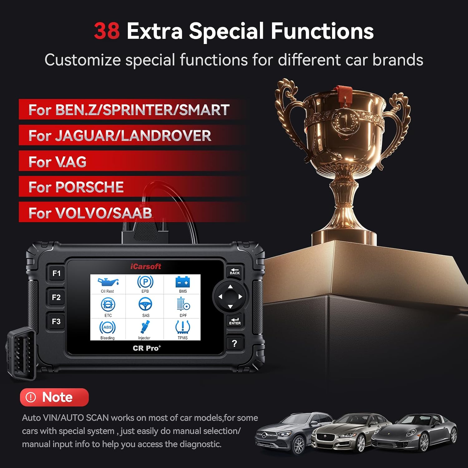 Thumbnail 4 de iCarsoft CR Pro+ OBD2 scanner with 49 services