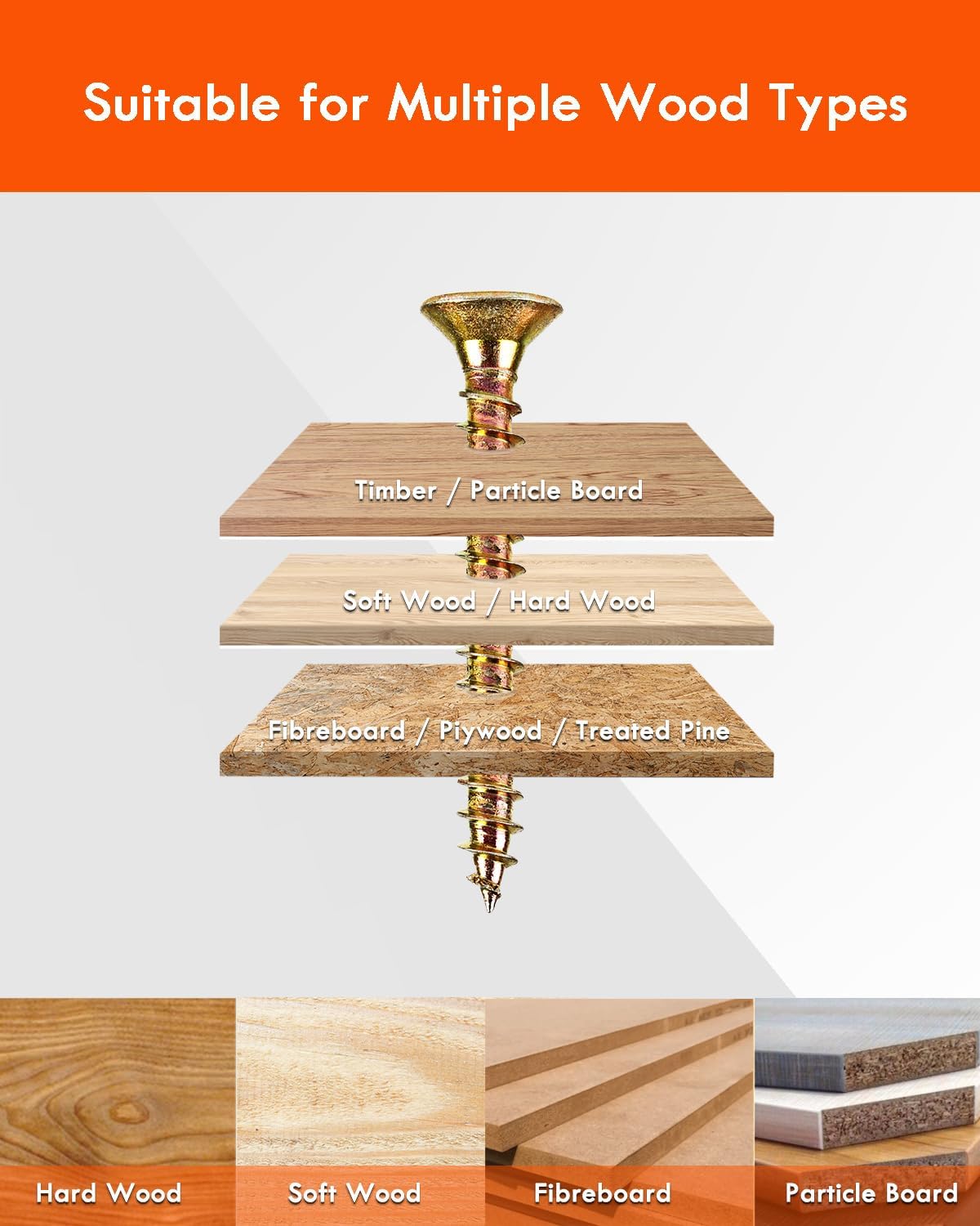 Thumbnail 4 de Gorffy Wood Screws 360 PCS