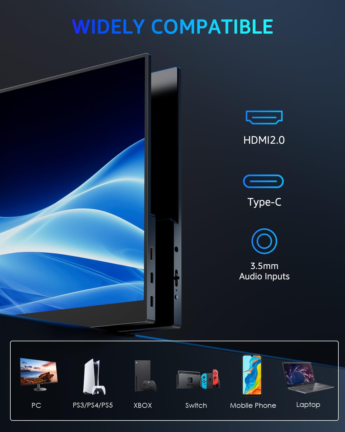 Thumbnail 2 de Yodoit Monitor portátil 16" 2.5K UHD IPS con USB-C y altavoces ⚡