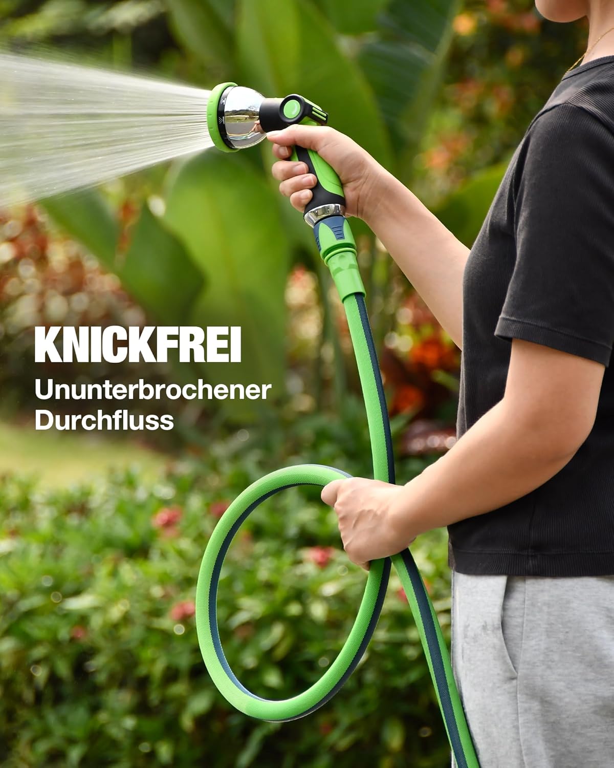 Thumbnail 3 de RAINPOINT Flexibler Gartenschlauch 7,5 m – ultraleicht, knickfrei & mit 10-Funktionen-Gartenbrause
