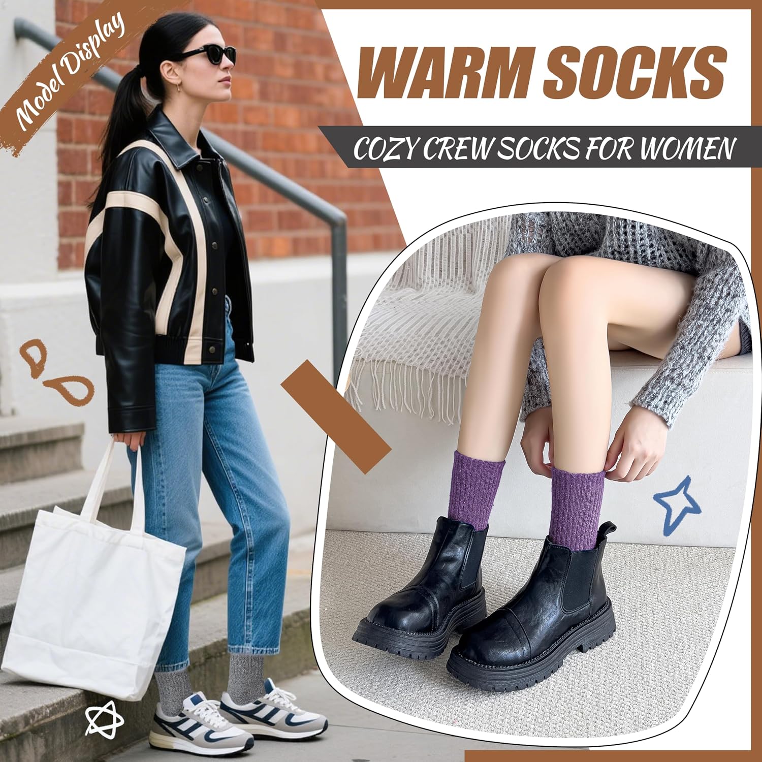 Thumbnail 4 de EBMORE Merino Wool Thermal Socks 5 Pairs