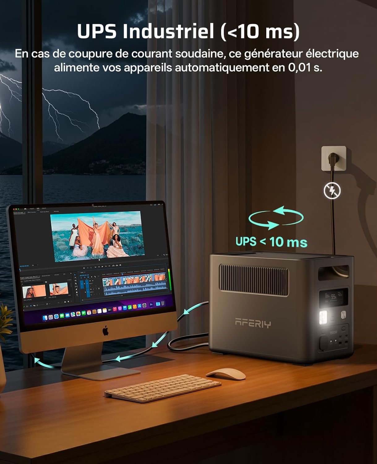 Thumbnail 6 de AFERIY Station Électrique Portable 1800W 1024Wh – Générateur Solaire avec UPS et BMS