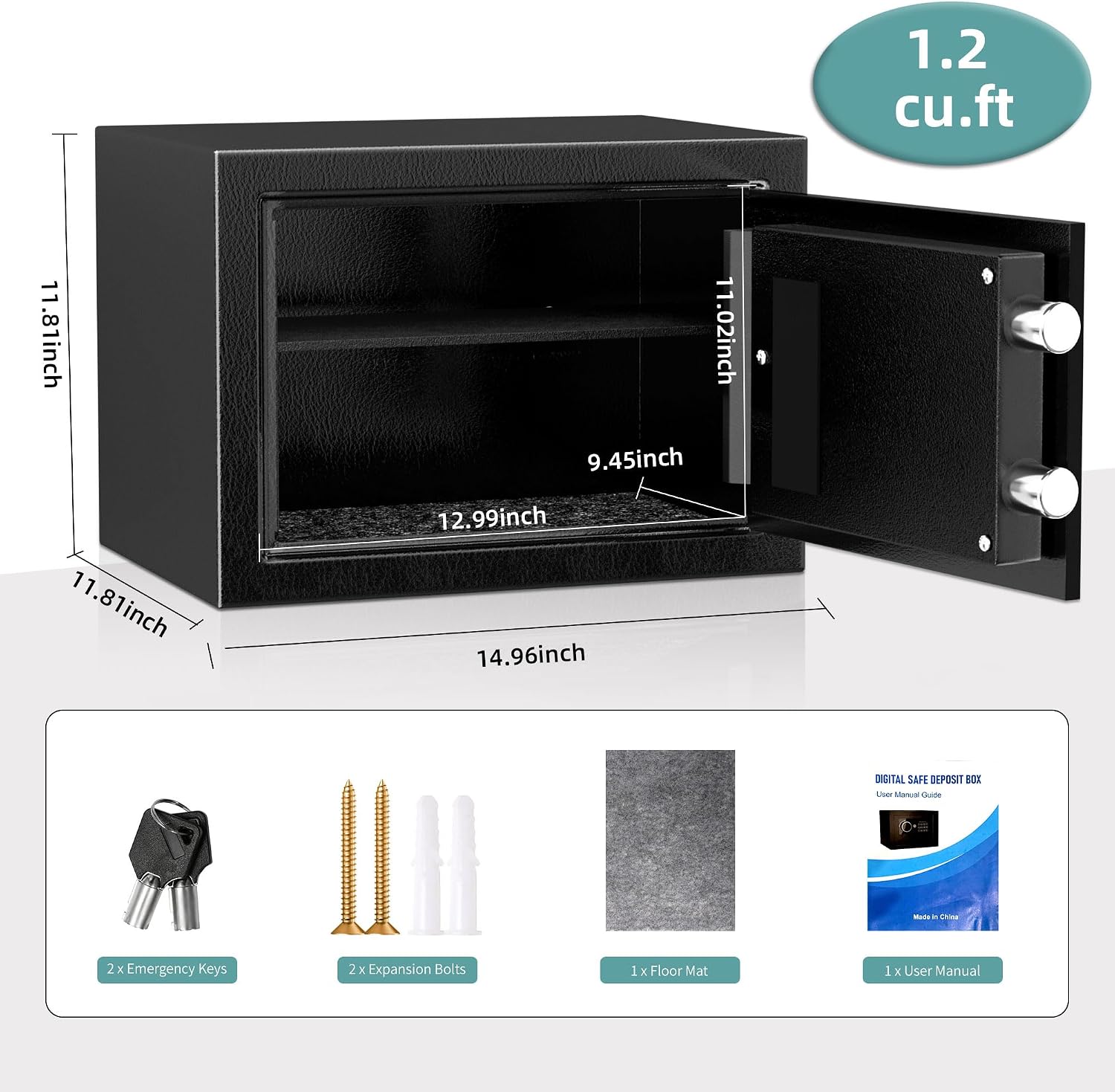 Detalle 2 de CDC DIGI 34L digital cash safe 34L
