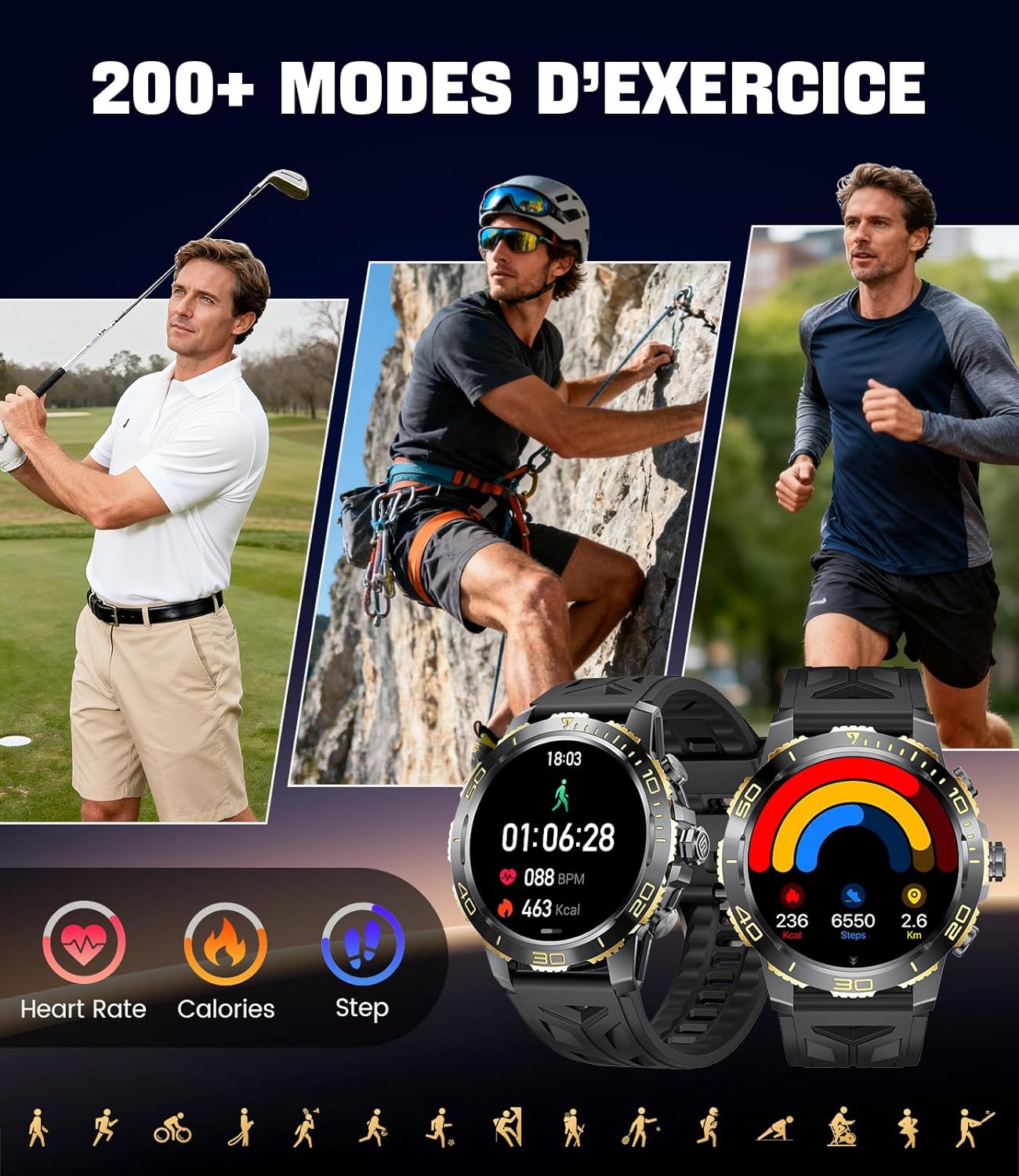 Thumbnail 4 de LIGE Orologio Smartwatch Uomo EF21: schermo AMOLED da 1,43'', 200+ modalità sportive e autonomia 800 mAh