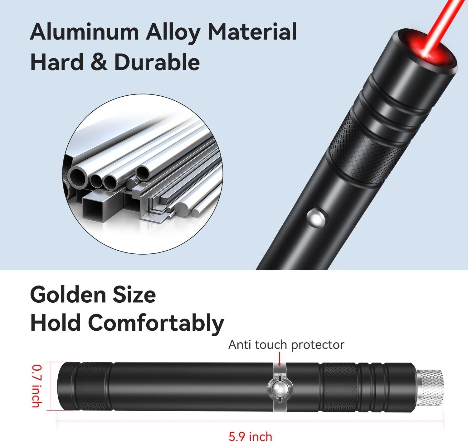 Detalle 1 de MIPREZT Rechargeable Green and Red Laser Pointer Set, 2-Pack, Aluminum