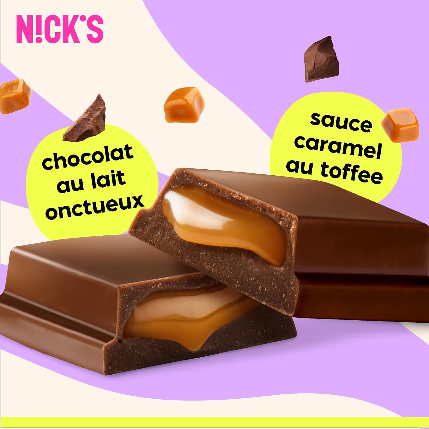 Detalle 1 de N!CK'S Keto Soft Toffee Caramel chocoladesnack met karamel, 110 calorieën