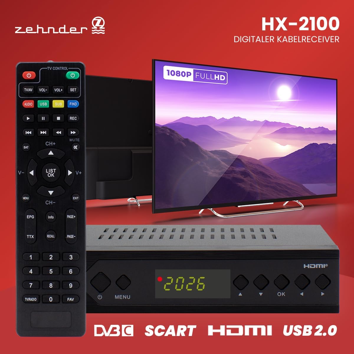 Thumbnail 2 de Zehnder HX 2100 Kabelreceiver Full HD