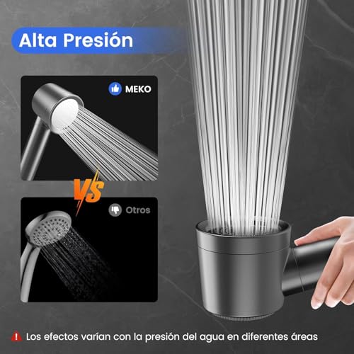 Detalle de MEKO Cabezal de Ducha con Filtro de 15 Pasos y 3 Modos de Pulverización
