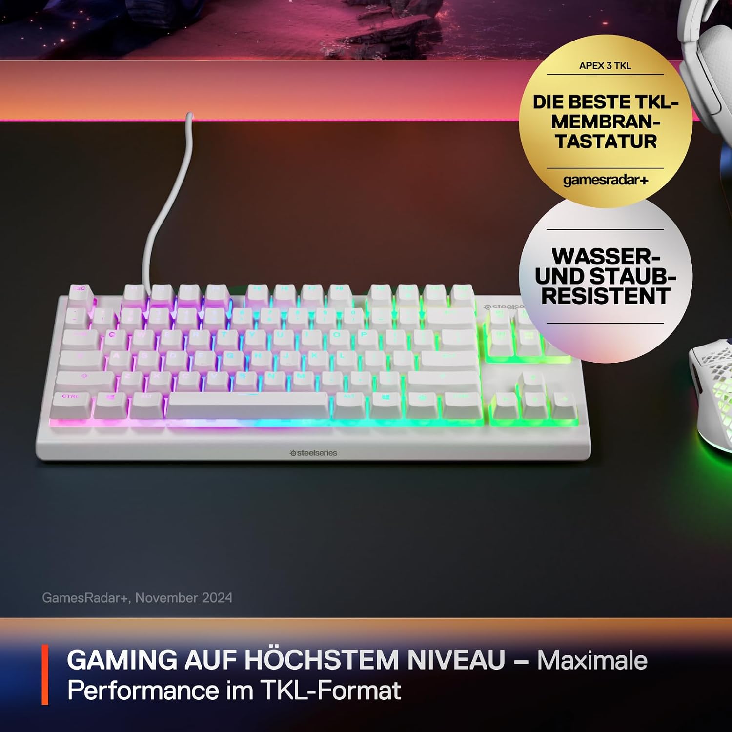 Thumbnail 1 de SteelSeries Apex 3 TKL White RGB