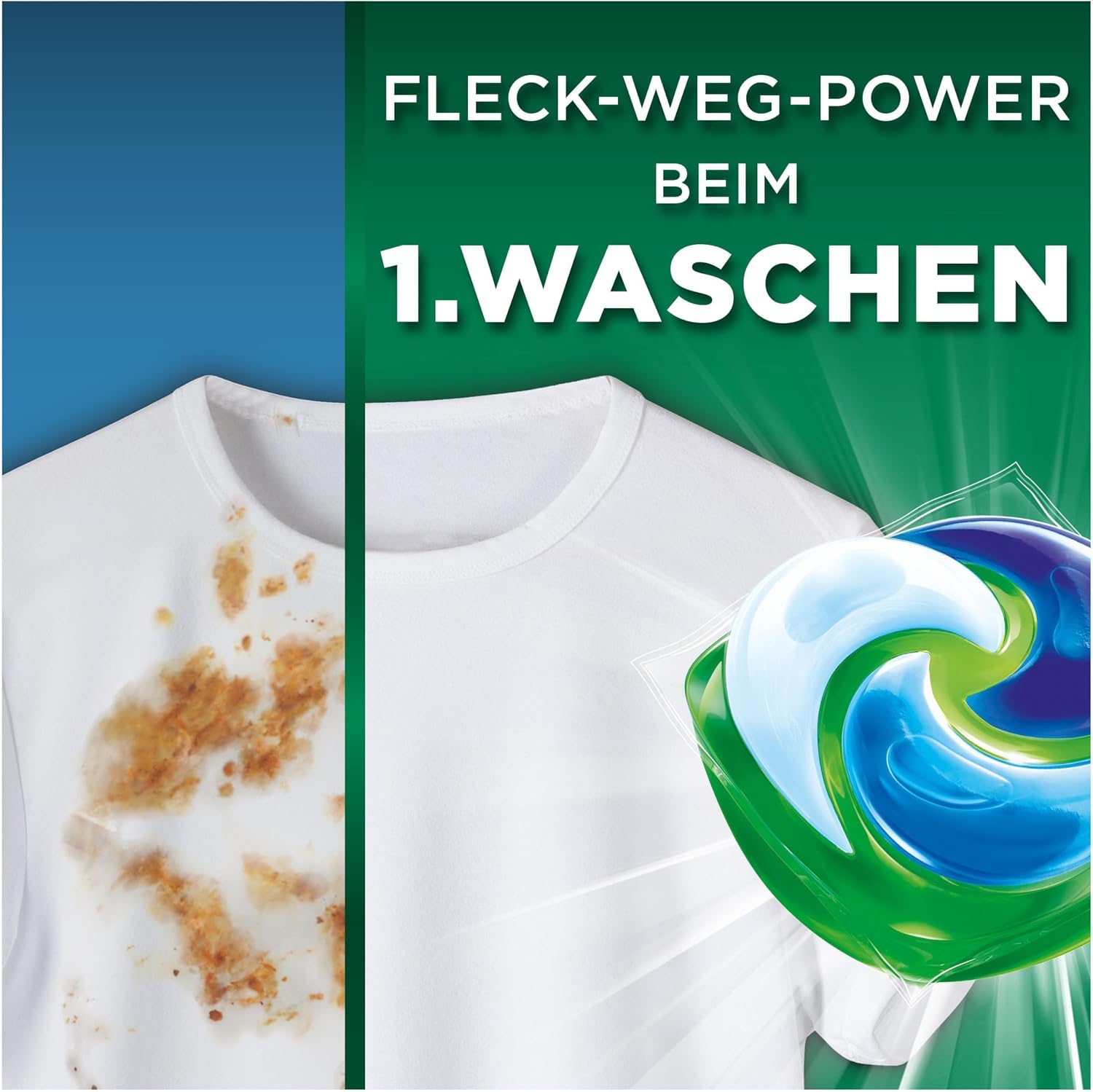 Detalle de Ariel Pods Universal+ Waschmittel, 100 Wäschen – Flecken entfernen schon bei der ersten Wäsche