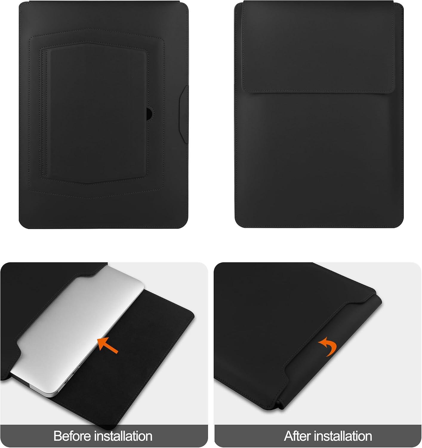 Detalle de HoYiXi 13.3''/13.6'' Laptop Sleeve Case with Leather, Stand & Mouse Mat — Ultra-Portable 3‑in‑1