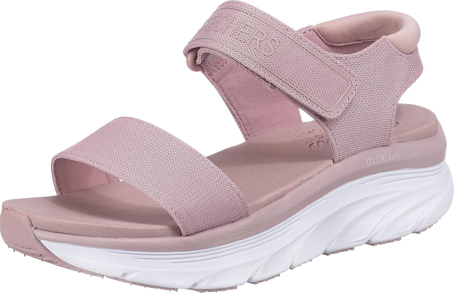 Detalle de Skechers D'LUX WALKER NEW BLOCK: sandalias deportivas para mujer, Blush Mesh (37 EU)