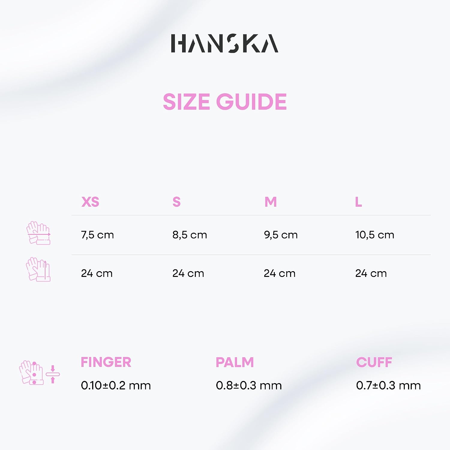 Detalle 1 de HANSKA 100 rosa nitrilhandskar för engångsbruk, puderfria, storlek S