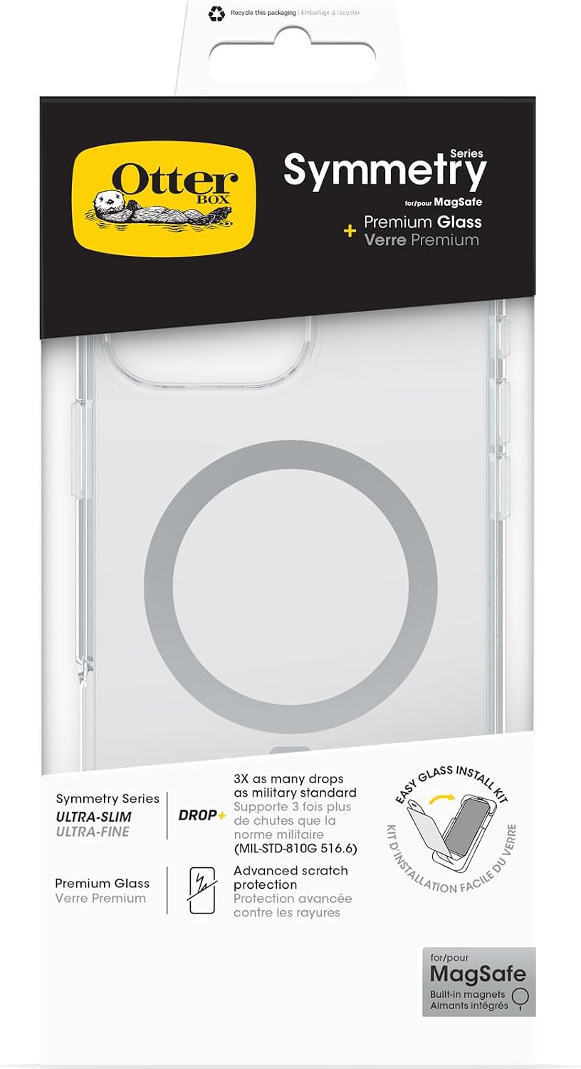 Thumbnail 4 de OtterBox Pack de protection pour iPhone 16 Pro — Symmetry Series Clear MagSafe + Premium Glass