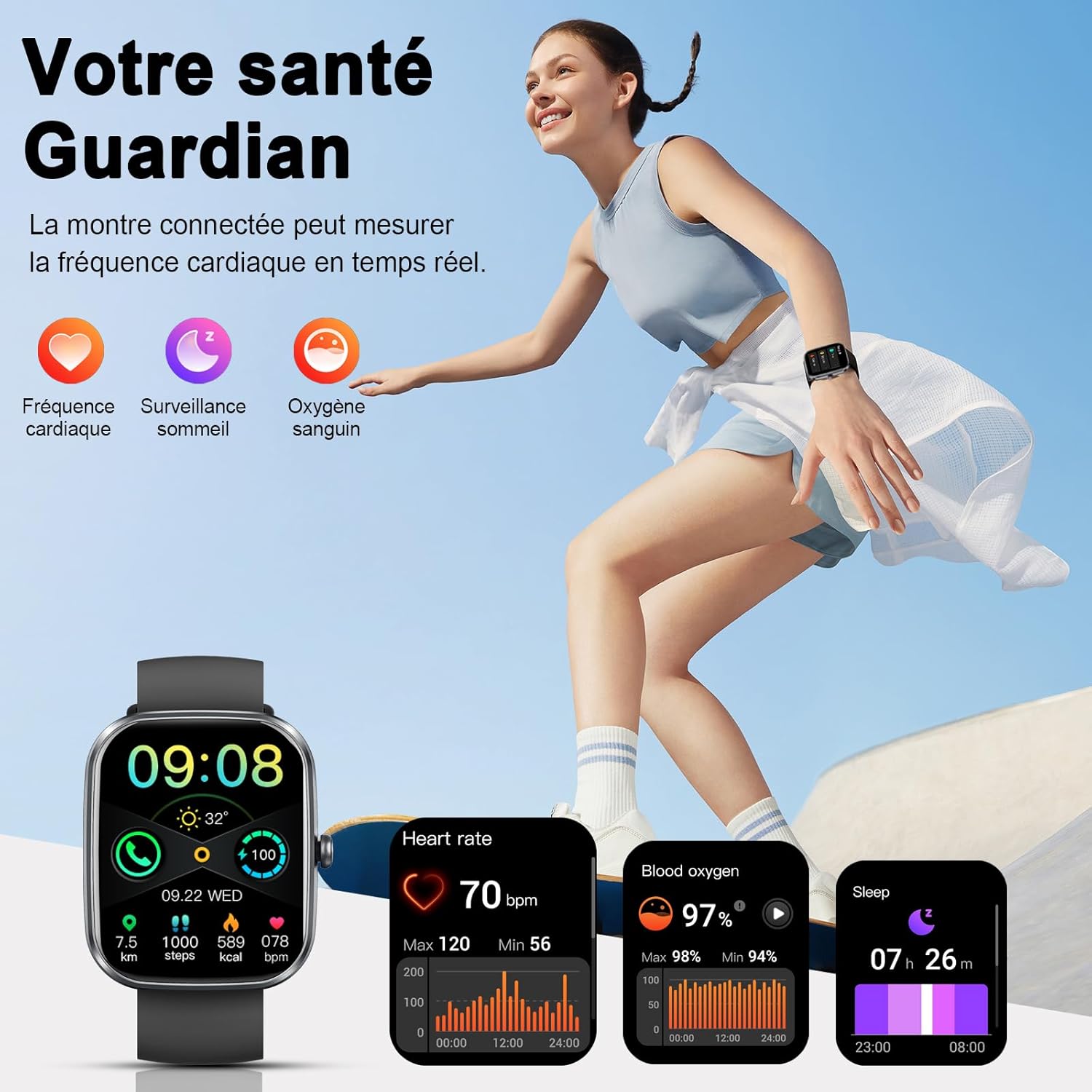 Thumbnail 2 de Montre Connectée 1.91'' – Appels Bluetooth, 110+ modes sportifs et IP68