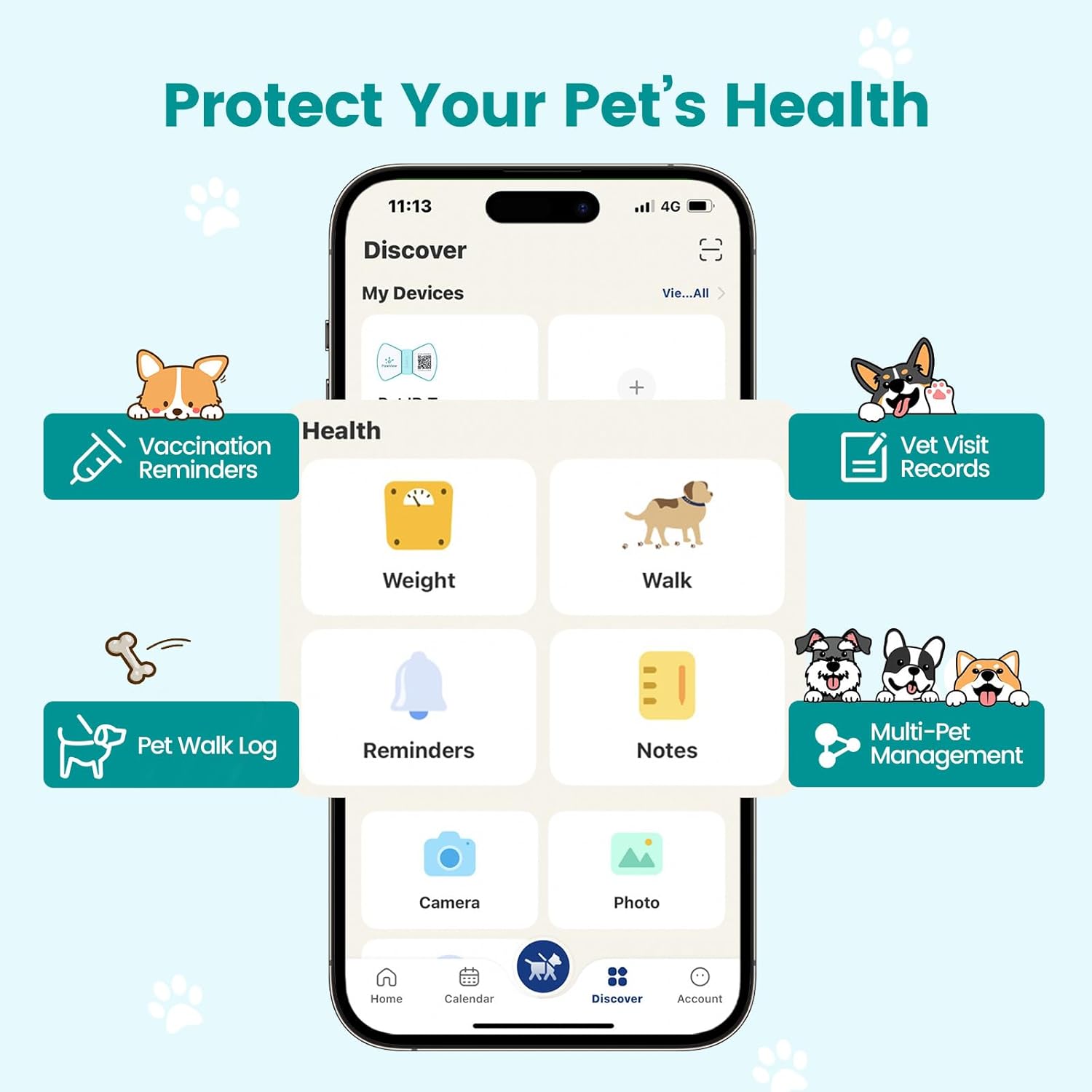 Detalle de Bow Tie Blue QR Code Dog ID Tag UK with NFC — Waterproof Silicone, No Subscription