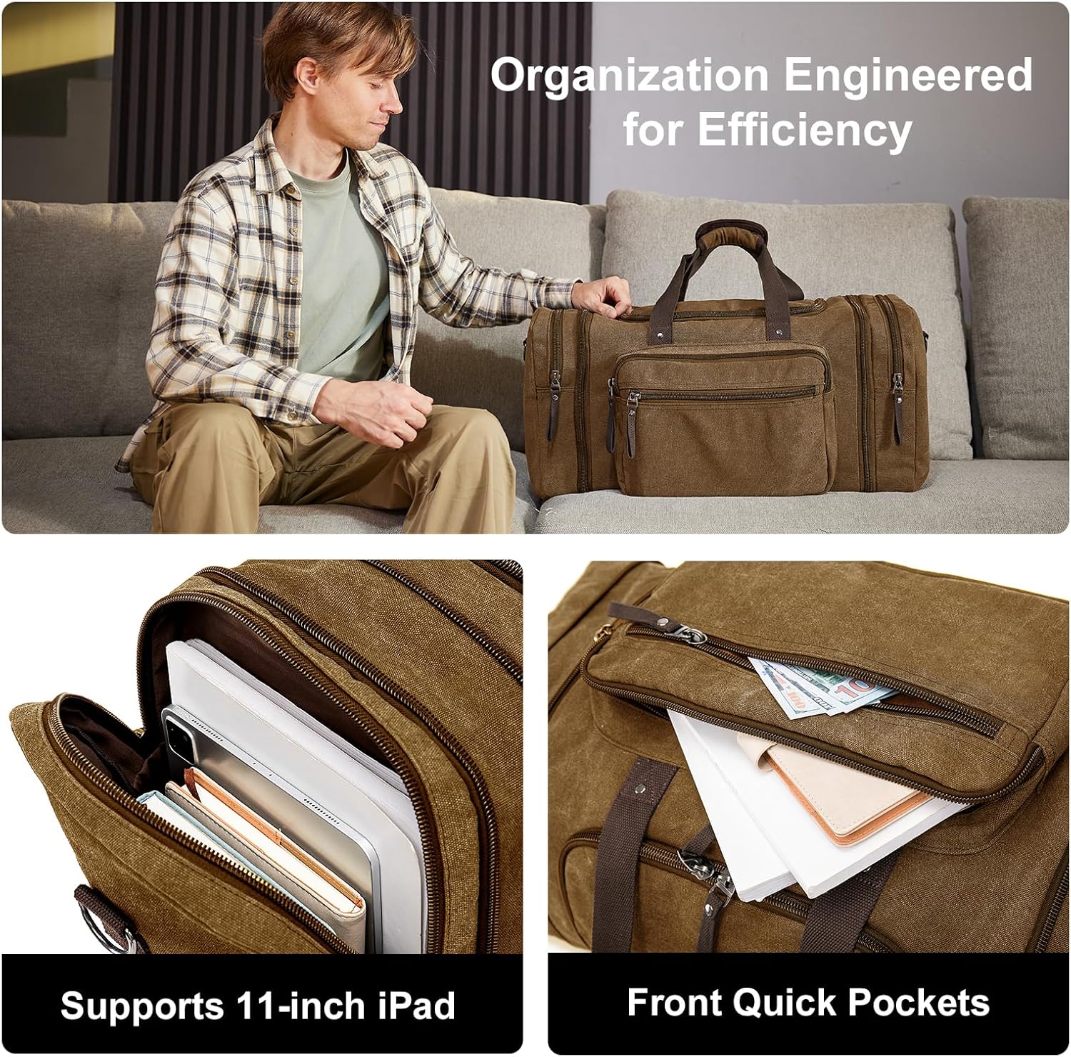 Thumbnail 4 de EKOROMIER 70L Canvas travel holdall