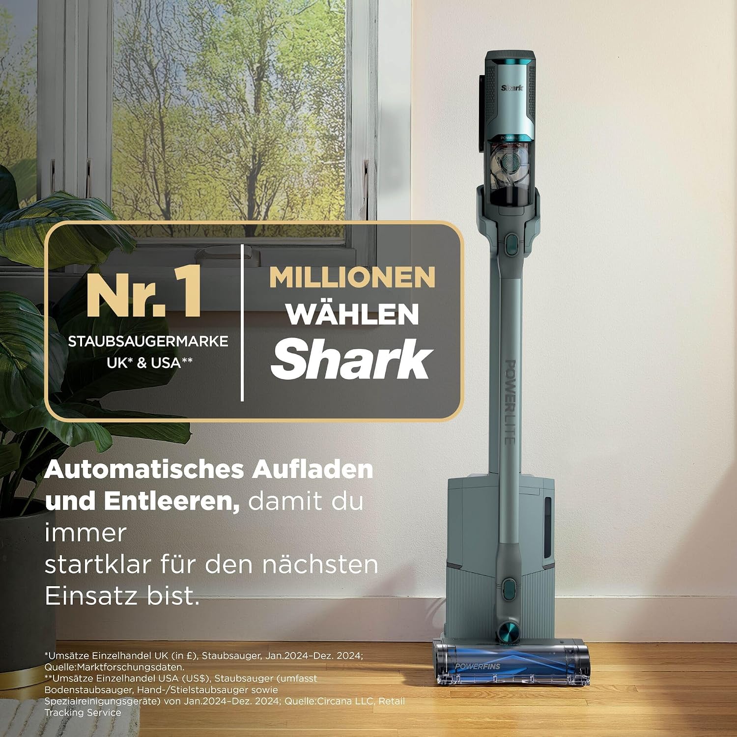Detalle de Shark PowerLite Clean & Empty Pet BU3623EUT – Kabelloser Akku-Staubsauger mit automatischer Entleerung