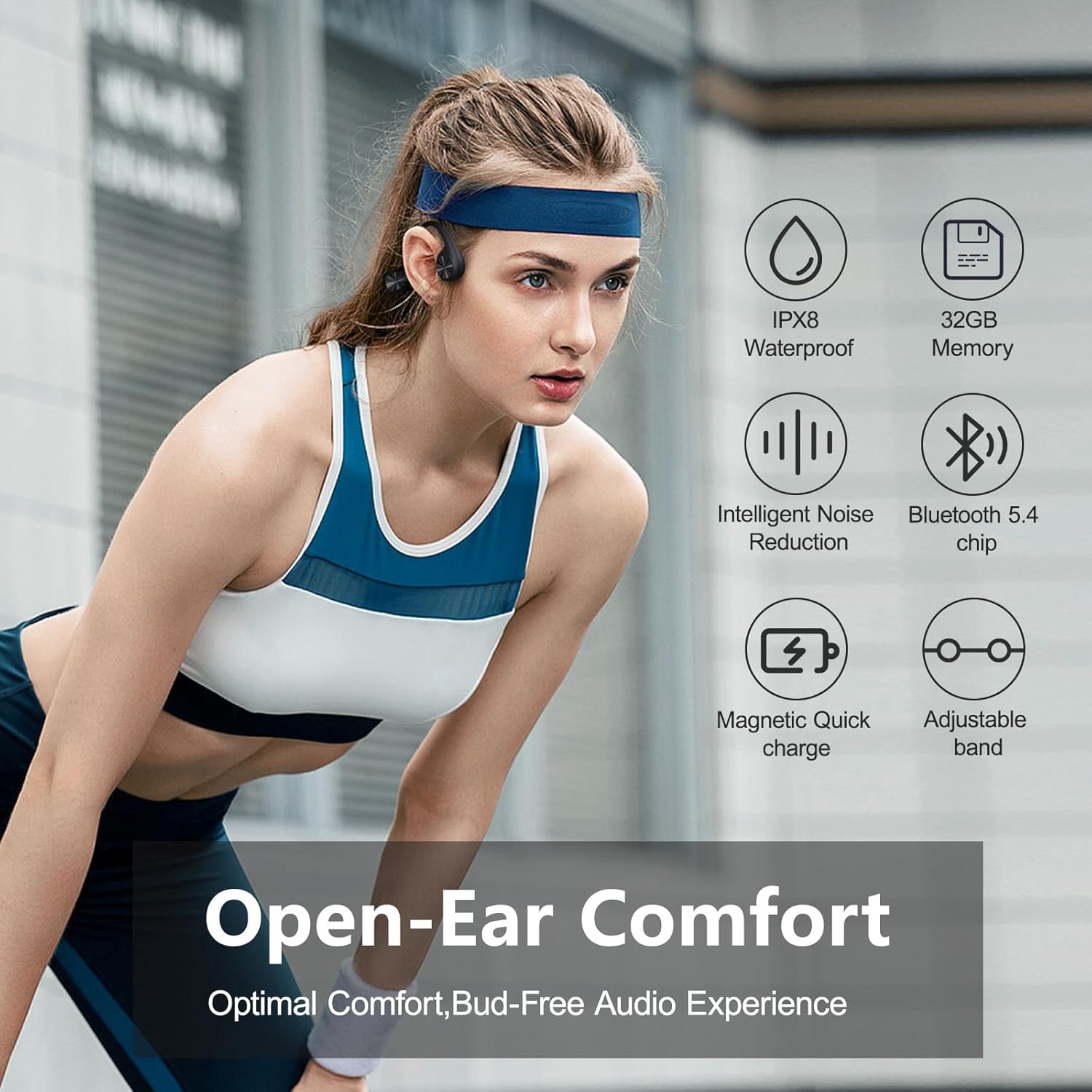 Thumbnail 3 de Swim Headphones with Bone Conduction, Bluetooth 5.4 & 32GB MP3 Player