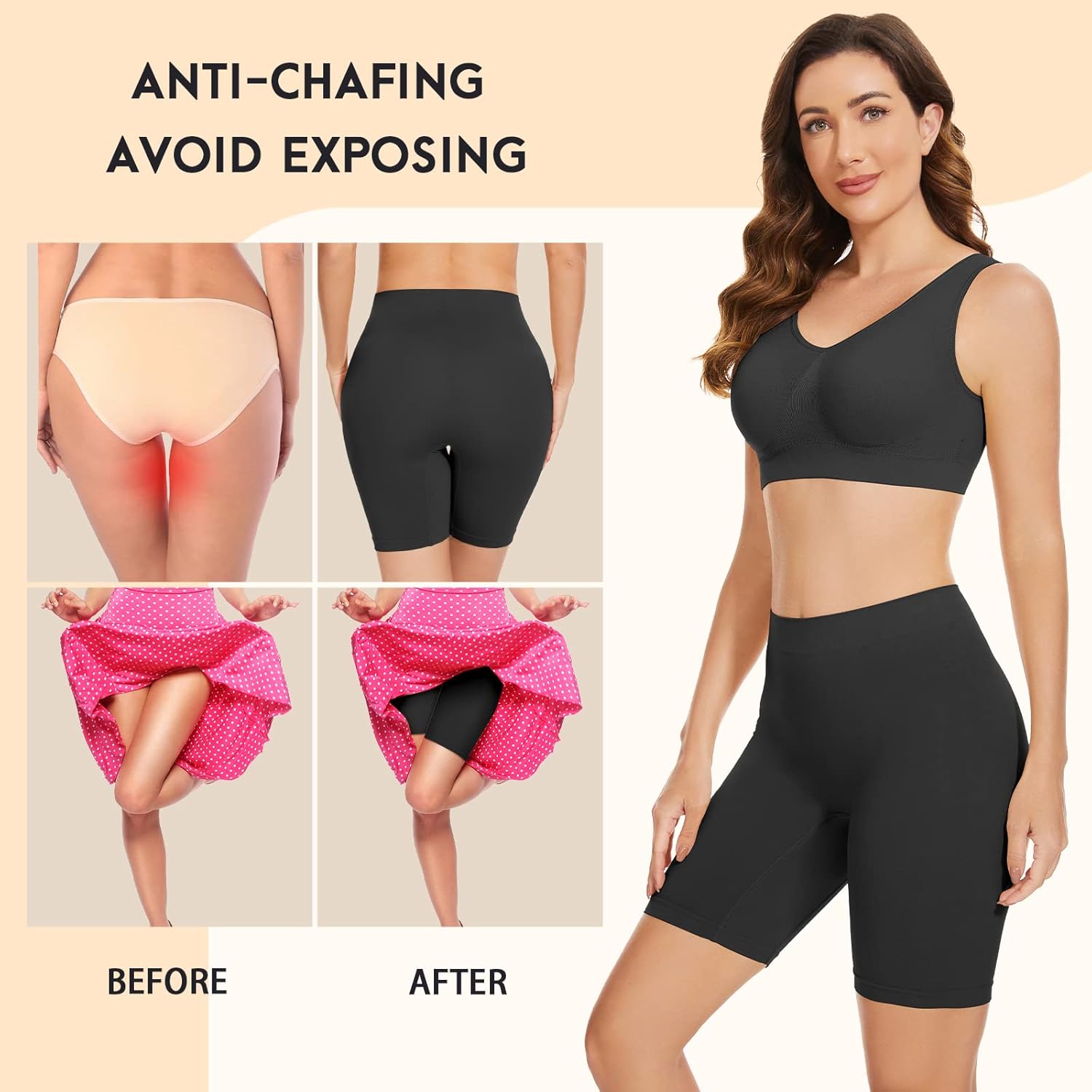 Detalle de SIHOHAN Women Anti Chafing Shorts Slip Shorts – Seamless, Tagless Boxer Briefs for Under Dresses
