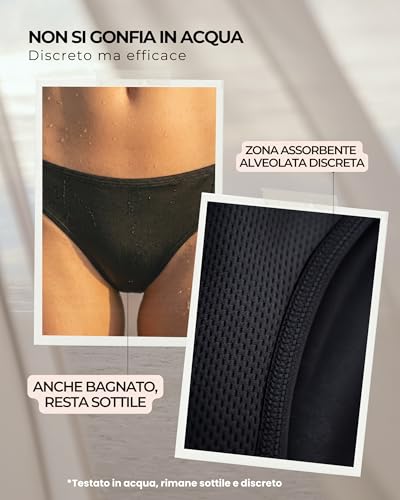 Detalle de MOOPRA Costume da Bagno Mestruale Lola: comfort, discrezione e protezione per ragazze e donne attive