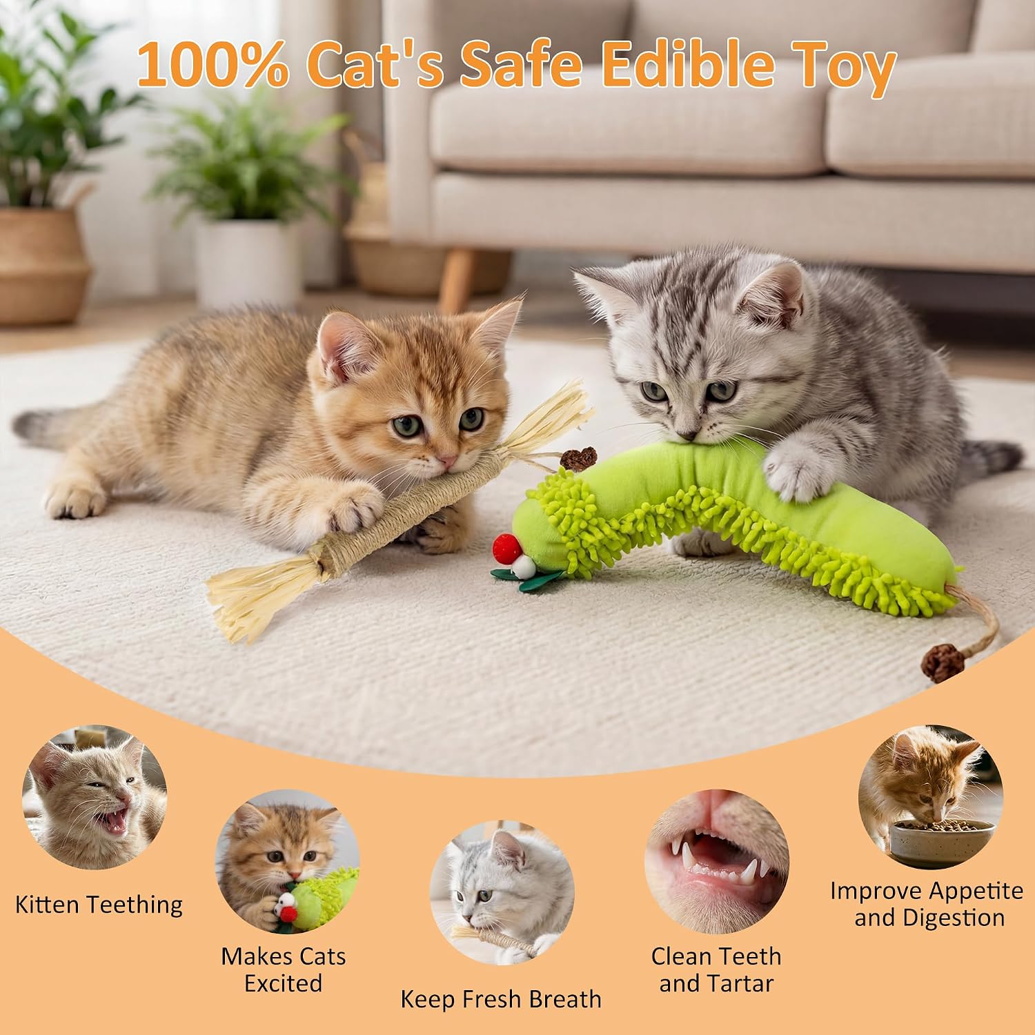 Detalle 2 de Uyubao Cat Chew Toy Set with Silvervine