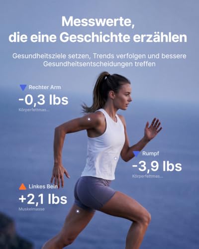 Detalle de RENPHO Körperfettwaage mit Handsensoren – 8 Elektroden, 180 kg/400 lb