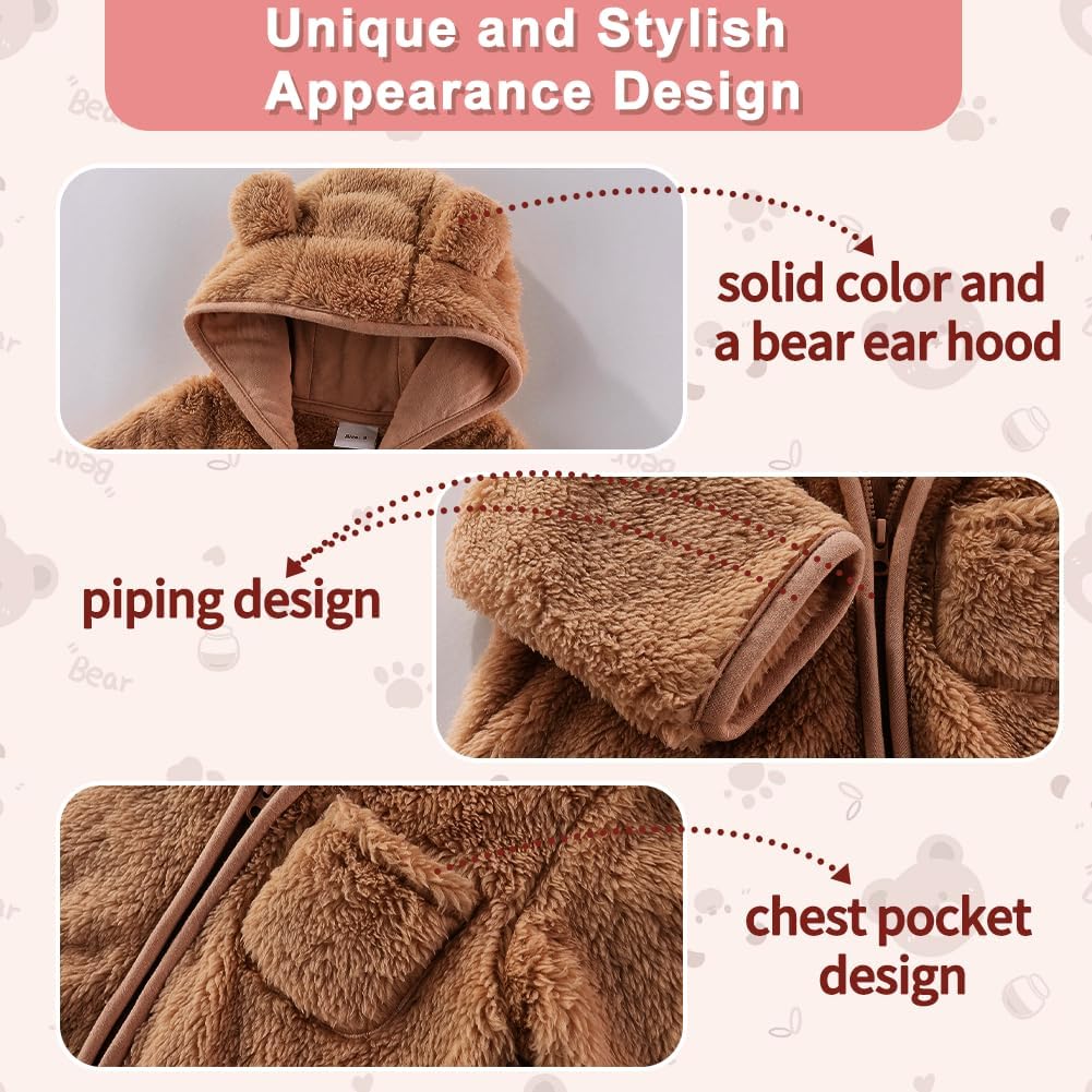Thumbnail 4 de Fairy Baby bear hooded footed snowsuit with fold-down mittens for newborns