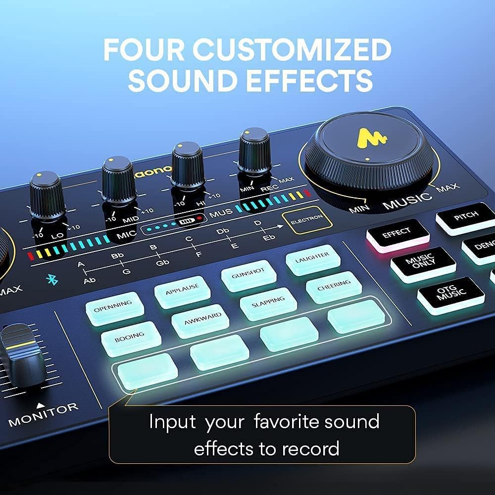 Detalle de MAONO AU-AM200-S6 MaonoCaster Lite Podcast Mixer Bundle with 25mm Mic