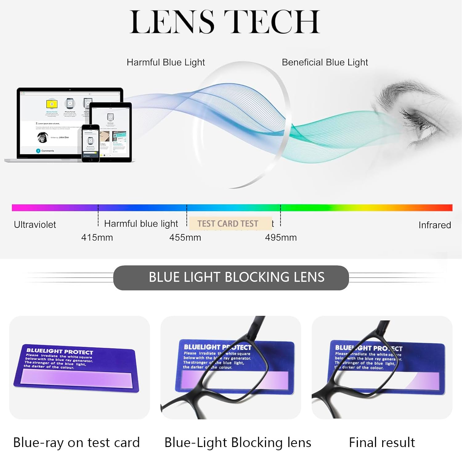 Detalle de Kerecsen 3 Pack Reading Glasses for Men with Blue Light Blocking and Spring Hinge