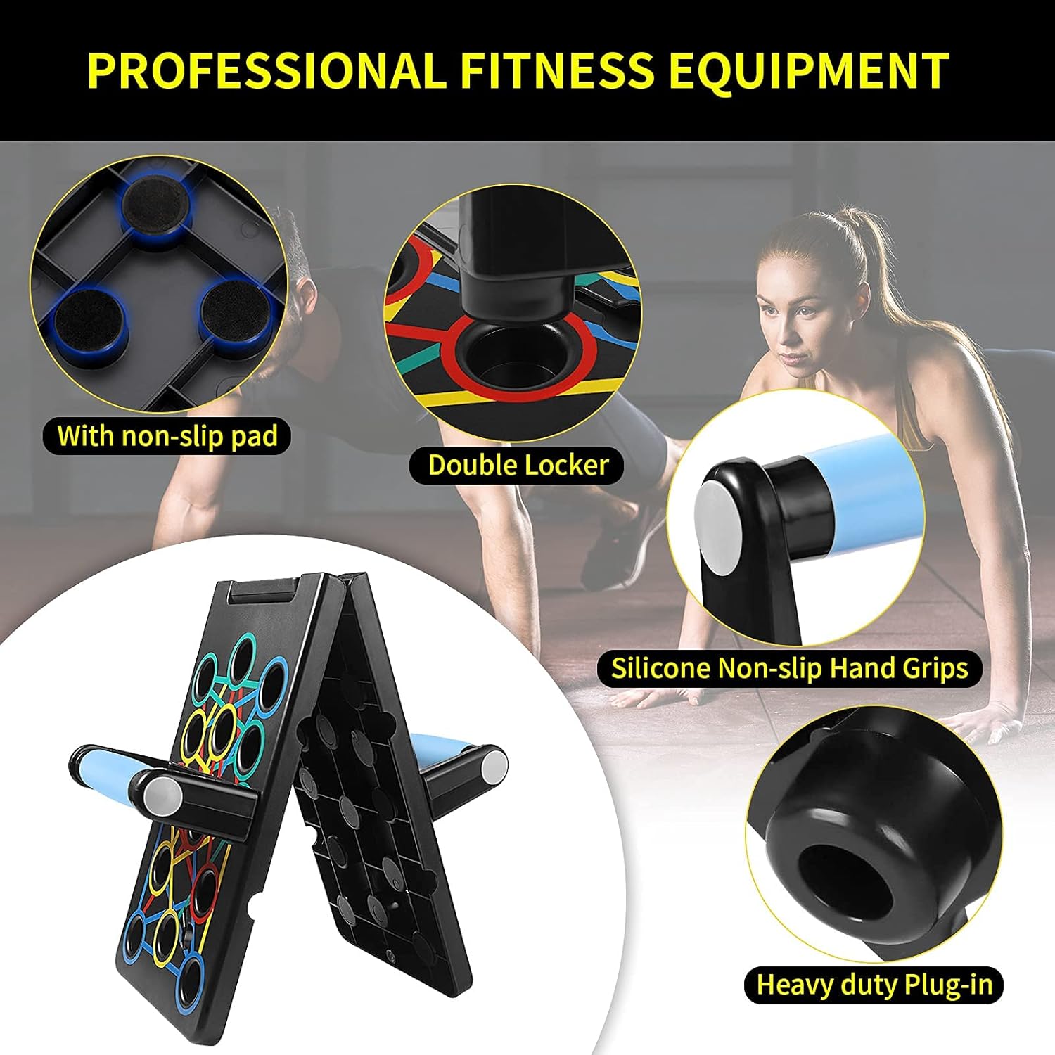 Detalle de Push Up Board Pliable Ensemble de planches push-up 24 en 1 — portable et robuste pour la maison