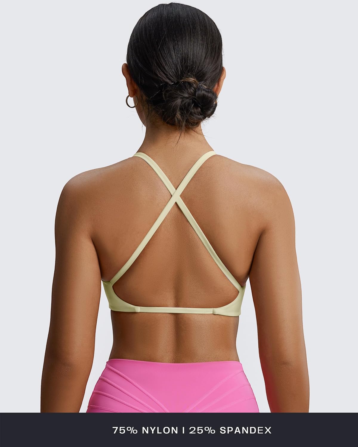 Detalle de Aoxjox Sienna Twist Bra: Women's Workout Crop Tank for Low-Impact Training