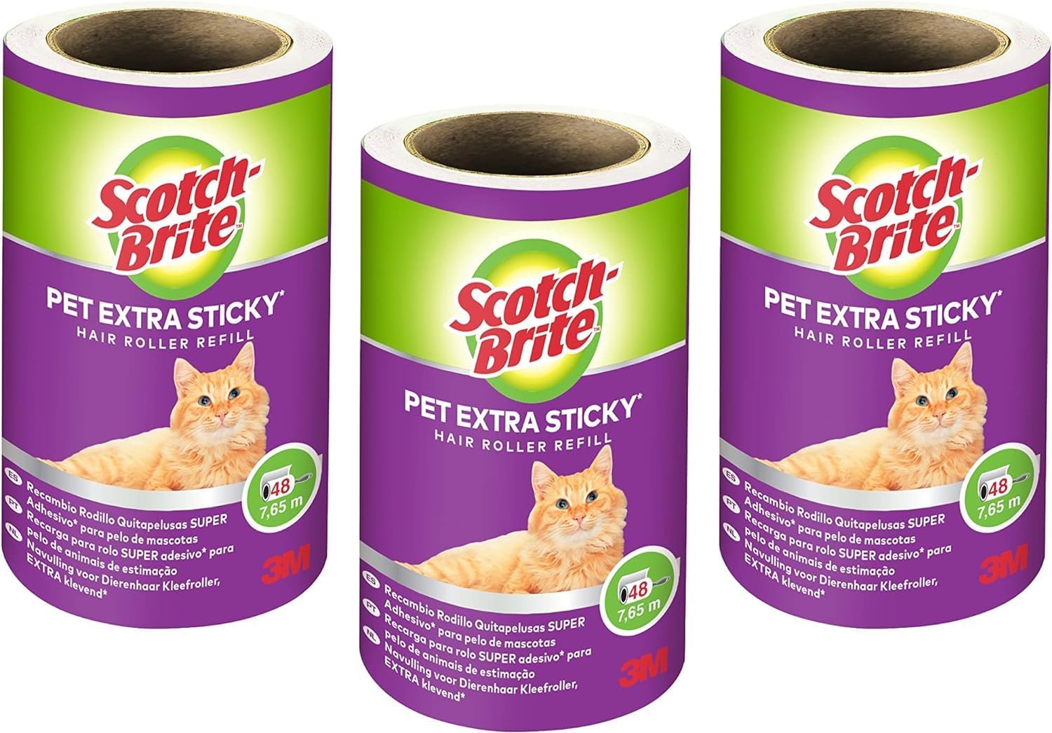 Thumbnail 6 de Scotch-Brite Rullo Levapelucchi Extra Adesivo per Animali, Grandi Superfici + 4 Ricariche (48 Fogli per Rullo)