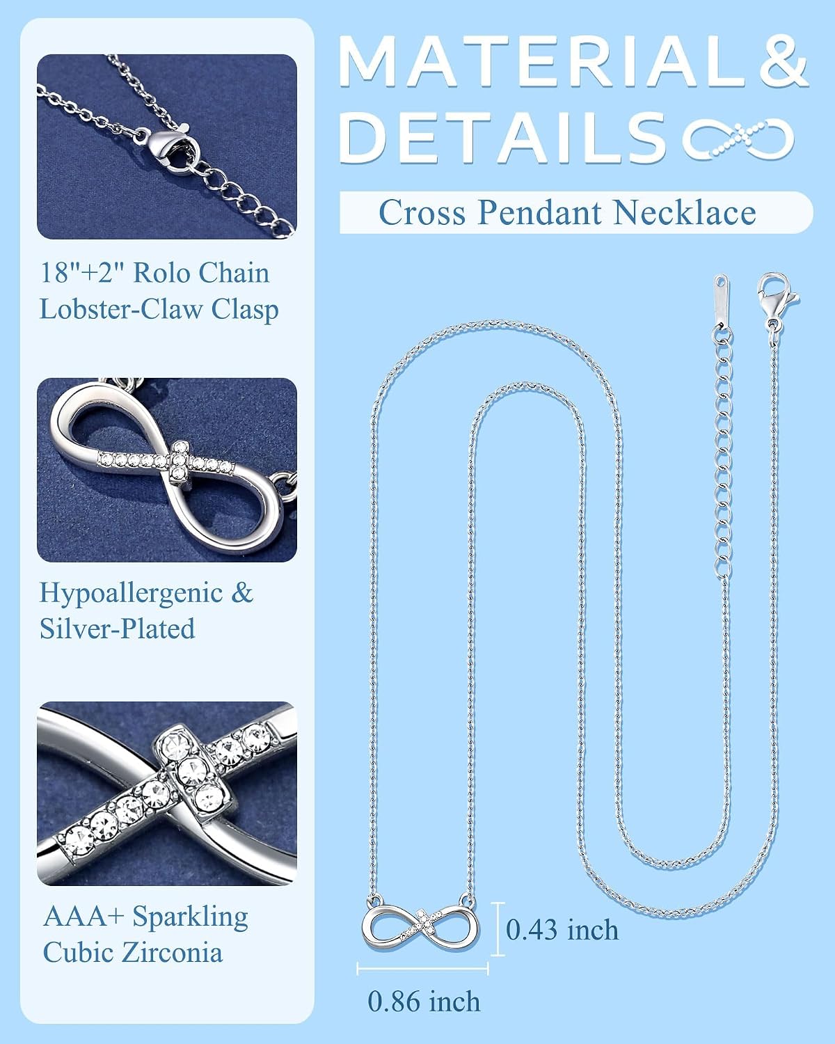 Thumbnail 3 de D Dongjiangjin Infinity Cross Necklace
