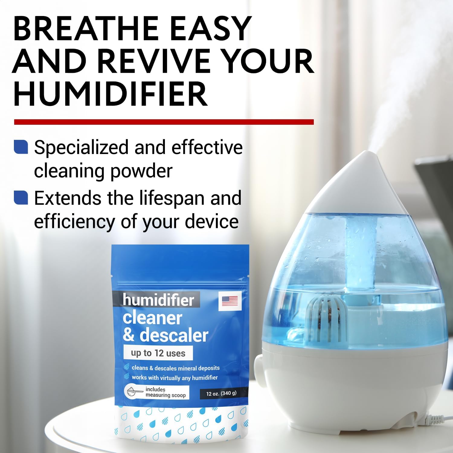 Detalle 2 de IMPRESA 0166 Humidifier Cleaner & Descaler Powder, 12 Oz, 12 Uses