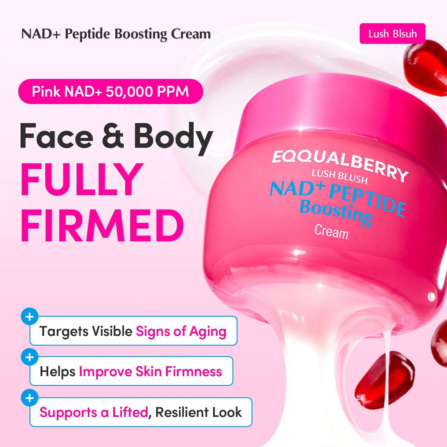 Detalle 2 de EQQUALBERRY NAD+ Peptide Cream 5%