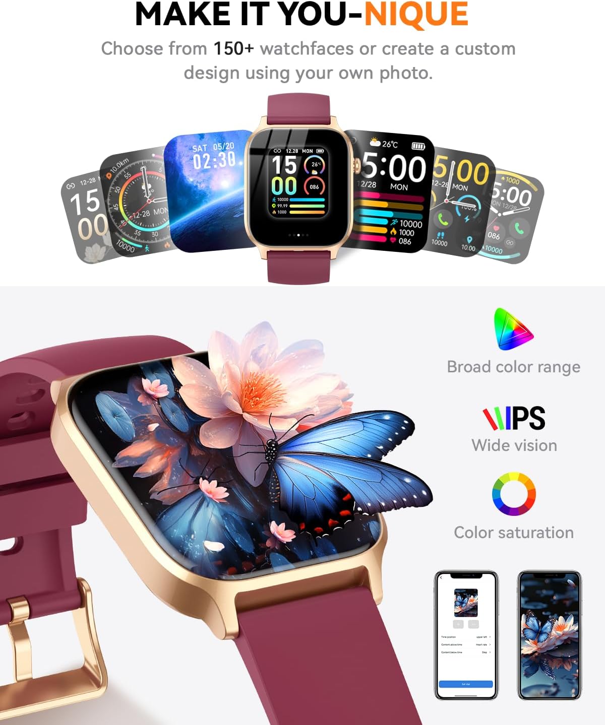 Detalle de Classic Red 1.83 Smartwatch with IP68