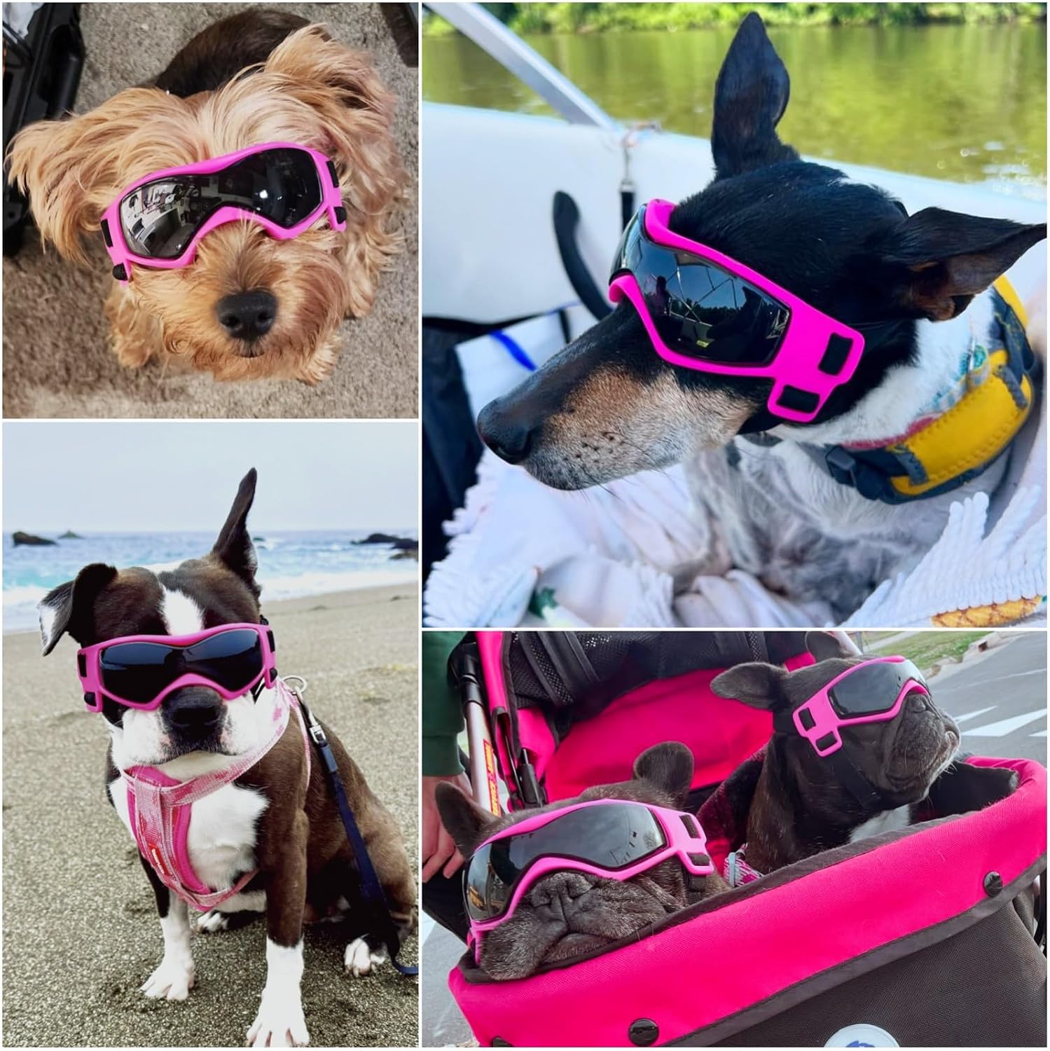 Detalle 2 de Enjoying Dog Goggles for Small to Medium Dogs (UV protection) – Cool Pink