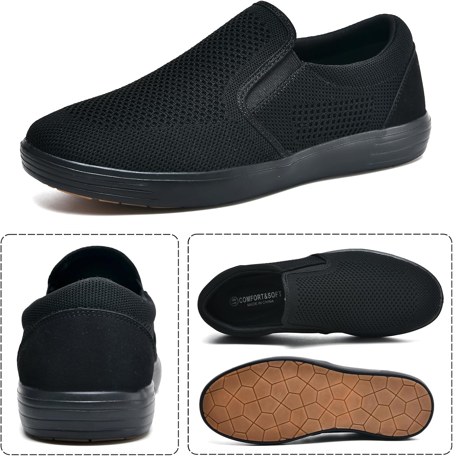 Detalle 2 de Konhill Herren Slip On Schuhe Trainers – Casual, atmungsaktiv und komfortabel