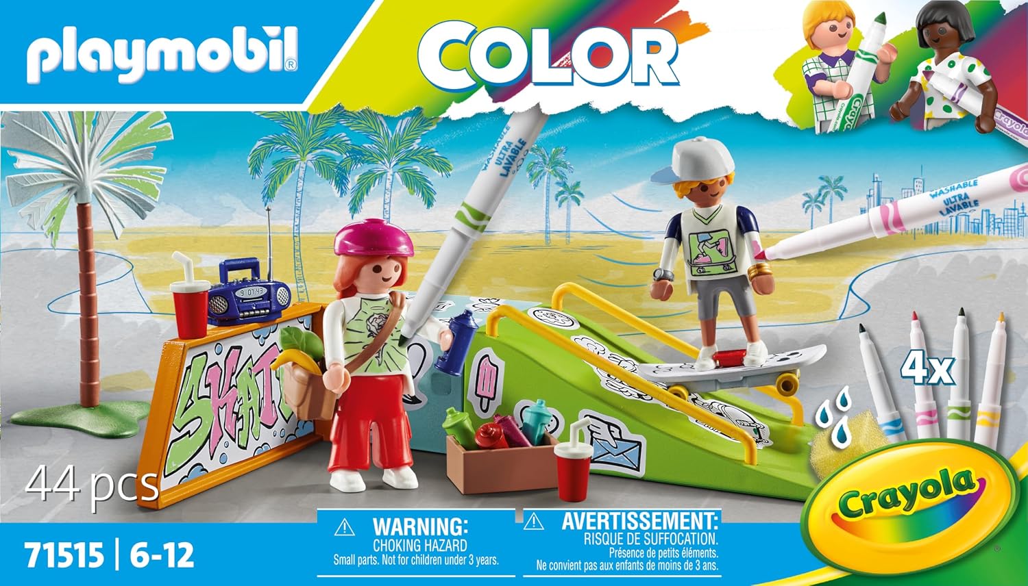 Detalle 2 de PLAYMOBIL Color 71515 Skatepark 🛹 Accesorios Solubles en Agua para Niños
