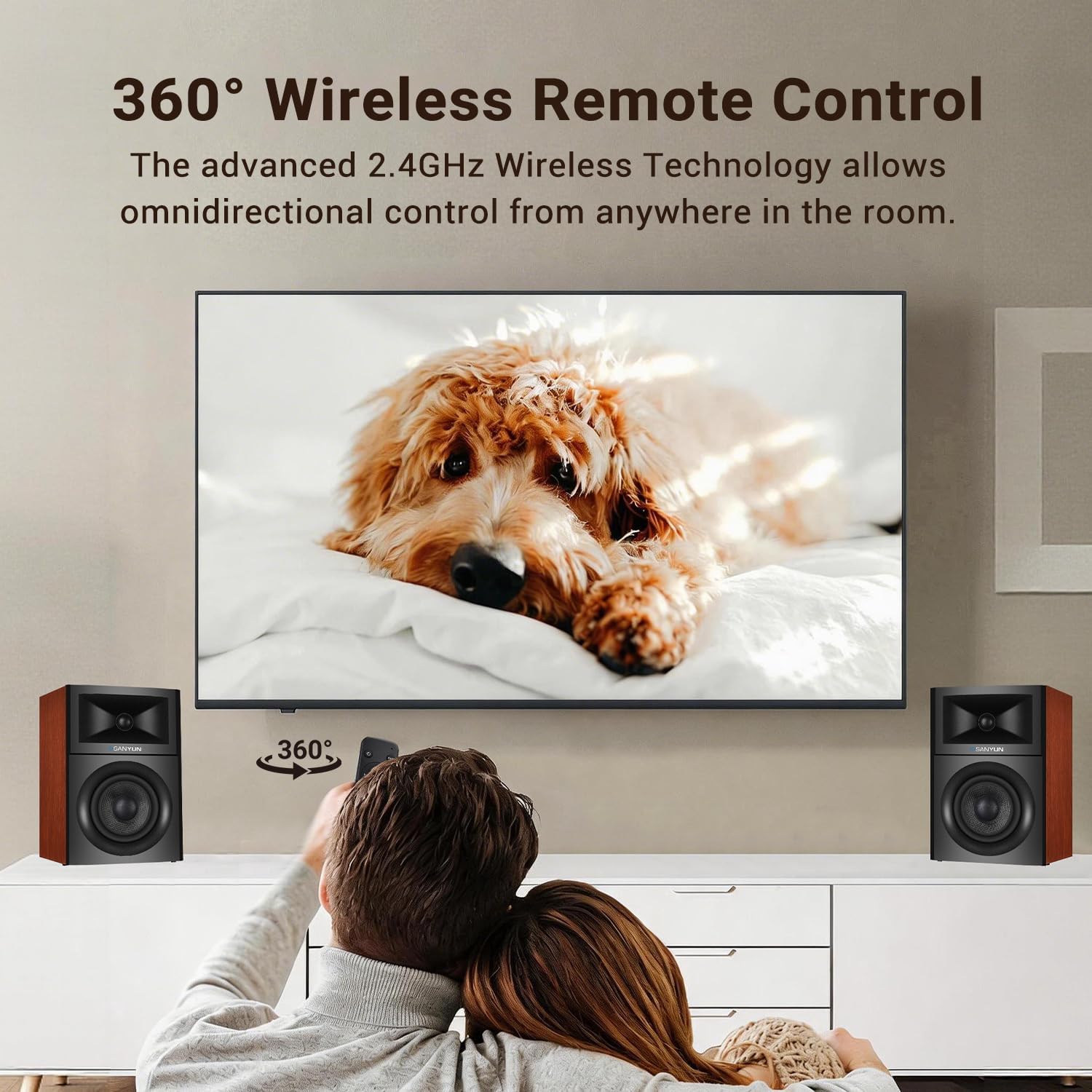 Thumbnail 6 de Sanyun SW205 4" Bookshelf Speakers with Virtual Surround, Dual-Core DAC/DSP & Bluetooth 5.4 (Red)