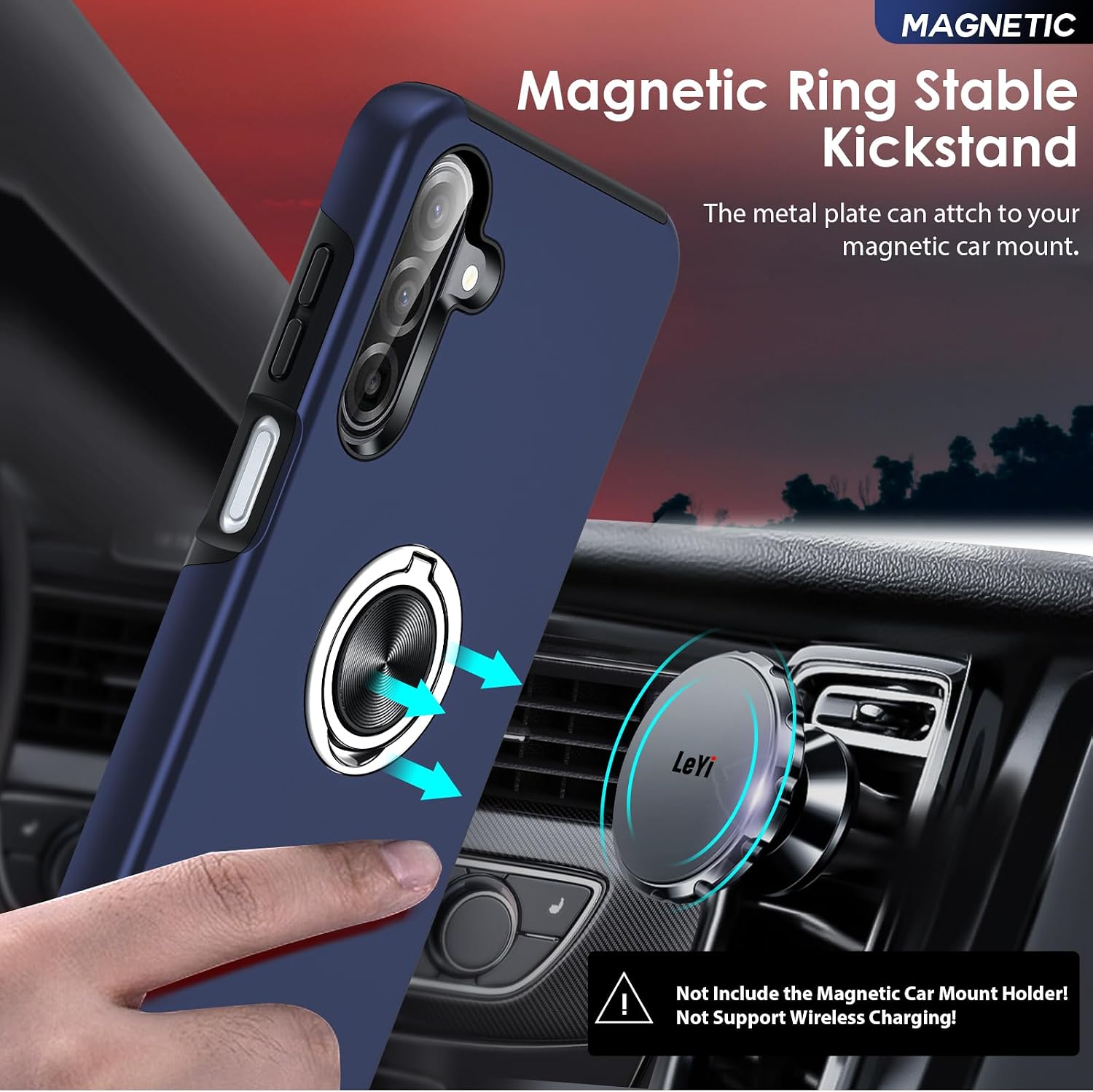 Thumbnail 4 de LeYi Case for Samsung Galaxy A17 with 2 Tempered Glass Protectors and Built-in Ring Stand