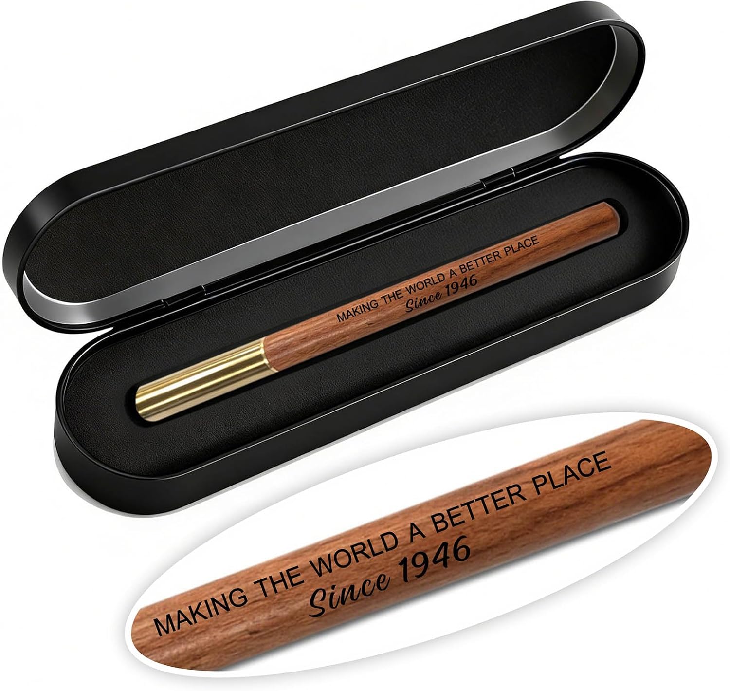 Detalle 2 de iyaone 80th Birthday Gift: Engraved Gel Pen & Keepsake Box Set for 1946 Born