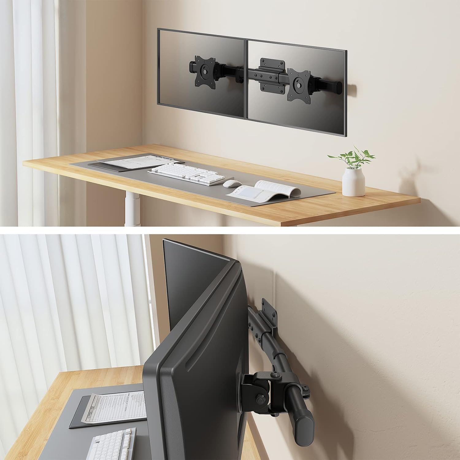 Thumbnail 6 de WALI Dual Monitor Wandhalterung