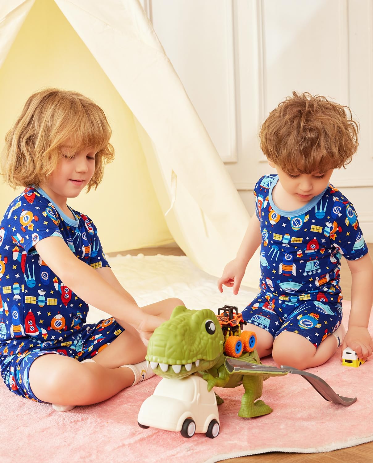 Thumbnail 6 de babee Reshinee Bamboo Viscose Toddler Car Pajamas 2-Piece Set (12M-8Y) — Snug, Cool Summer Sleepwear