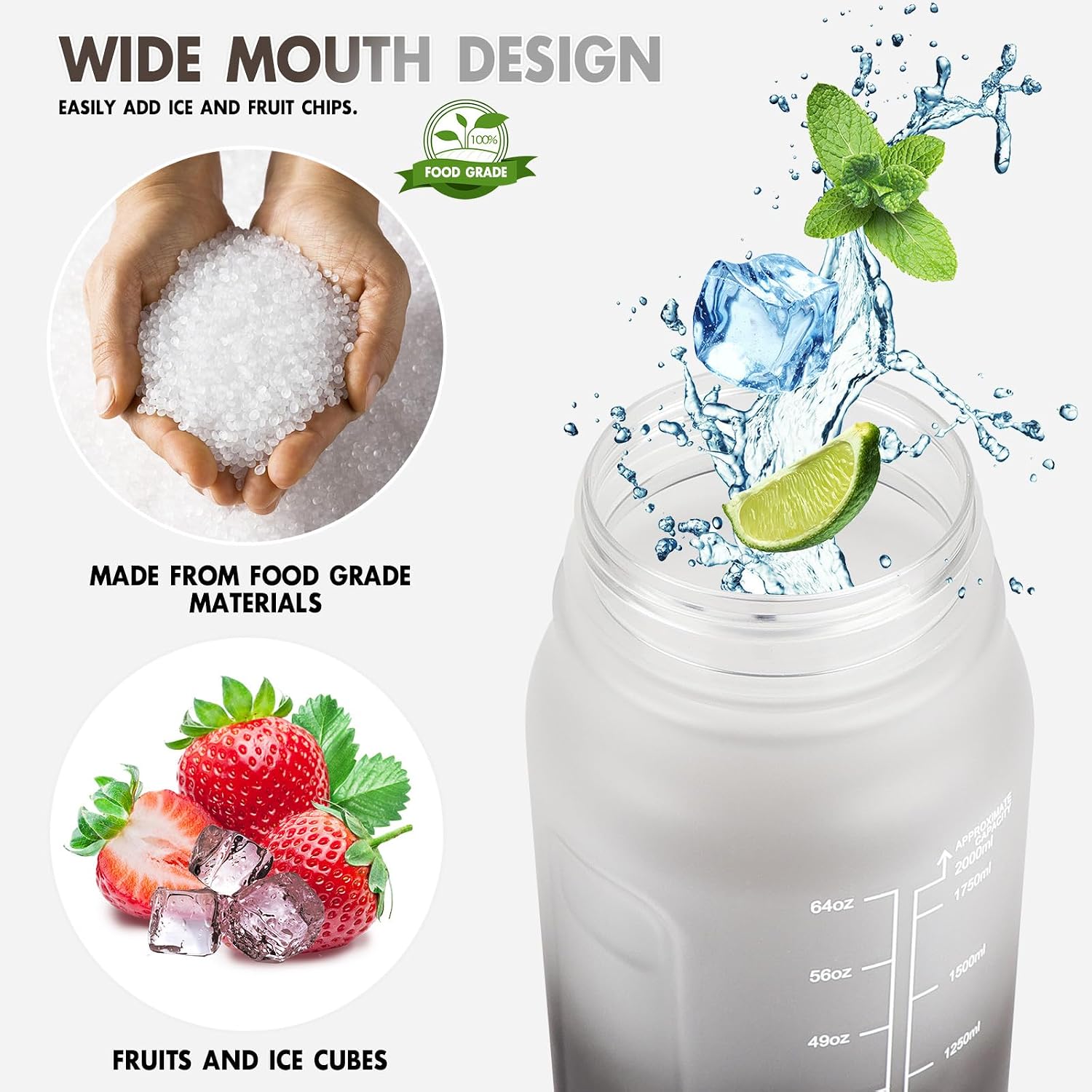 Thumbnail 5 de GXCROR Water Bottle 2L with Straw – 100% Leakproof, BPA Free, Anti-Rupture