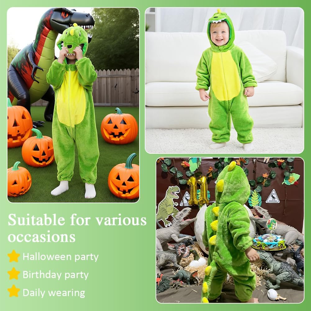 Thumbnail 5 de Alaoo Dinosaurier Overall für Kinder – Winter-Overall, Flanell-Schlafanzug mit Reißverschluss und Kapuze